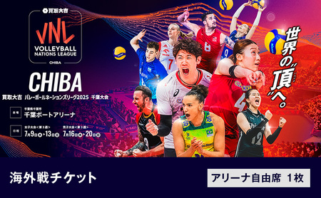 「買取大吉 バレーボールネーションズリーグ 2025 千葉大会」海外戦チケット:アリーナ自由席 1枚 7月13日