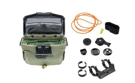 [レックマウントプラス] ライドオンバッグ(オリーブ)+ハンドルバー専用ベースマウント[R+Bag-OLIVE-DM35]「Ride On Bag とベースマウント(R+B-DM35)のセット品」