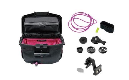 [レックマウントプラス] ライドオンバッグ (ブラック/ピンク)+ブロンプトン専用ベースマウント[R+Bag-BKPK-BROMPTON]「Ride On Bag とベースマウント(R+B-BROMPTON)のセット品」