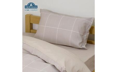 ホームコーディ まくらカバー(柄) 43cm×63cmまくら用 グレージュ1 イオンリテール 寝具