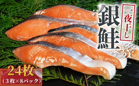 銀鮭 一夜干し 24枚 (8パック×3枚) 干物 ひもの さけ 鮭 魚 海鮮 おかず 酒 のあて おつまみ 弁当 塩 魚介 惣菜 食品 冷凍食品 グルメ 贈答 贈り物 プレゼント ギフト お取り寄せ ふるさと納税 送料無料 15000円 千葉県 銚子市 株式会社甲印小西商店