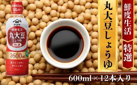 ヤマサ丸大豆しょうゆ 12本(1本600ml) しょうゆ