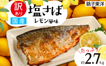 訳あり 国産 塩さば レモン風味 約2.7kg