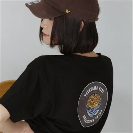バックプリント 館山市 マンホールTシャツ 黒 Sサイズ【1489884】