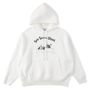[Sea Sauna Shackオリジナル]ロゴフーディ ホワイト Lサイズ