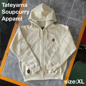 「イノシシ派」ジップアップスウェットパーカー/ストーン/男女兼用XLサイズ