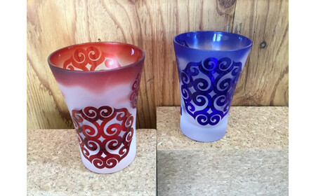 [ギフトラッピング可]がらすギャラリー童夢 アイヌ文様タンブラー[11107]