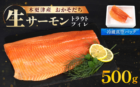 ＜メディア掲載多数＞ 木更津産 おかそだち 生サーモン トラウトフィレ 500g ( 真空パック ) KJ008 | サーモン 生サーモン 鮭 さけ サケ シャケ ふるさと納税 真空パック 真空 生サーモントラウトフィレ トラウトフィレ 養殖 骨取 骨取り ほねとり