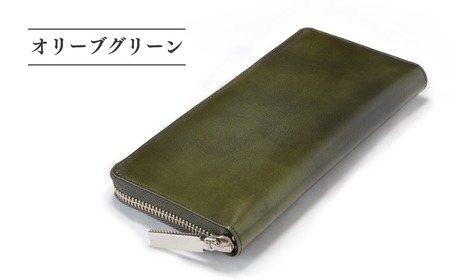 [YOSHINA]ラウンドファスナー 長財布 (オリーブグリーン) 財布 牛革 革財布 アンチックレザー レザー シンプル 革製品 プレゼント ギフト 送料無料 カローラックス 千葉県 松戸市