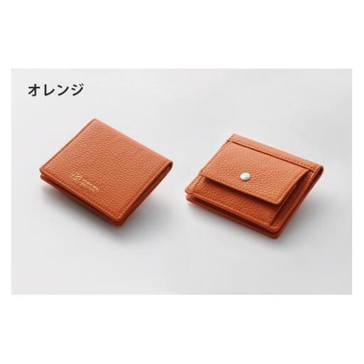 【YOSHINA】コンパクト二つ折り財布（小銭入れ付き）オレンジ