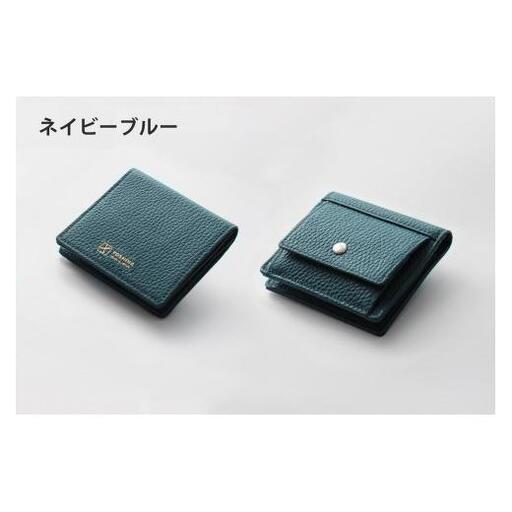 【YOSHINA】コンパクト二つ折り財布（小銭入れ付き）ネイビーブルー