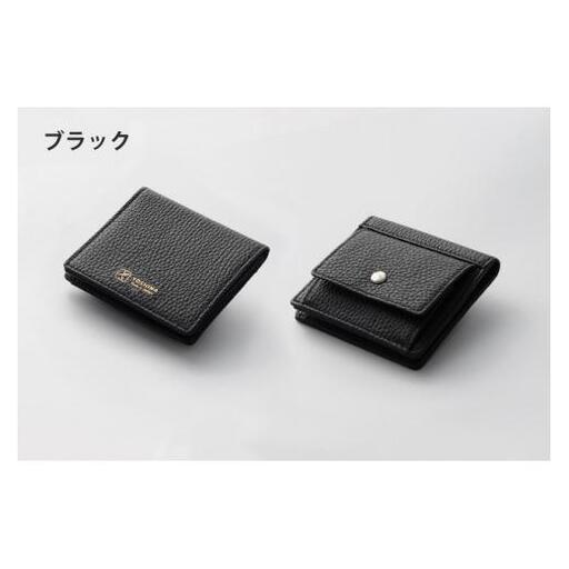 【YOSHINA】コンパクト二つ折り財布（小銭入れ付き）ブラック