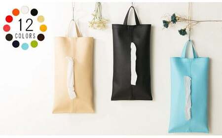 掛けられるPVCレザーティッシュケース「KETY」2個セット(オレンジ) No.207-12