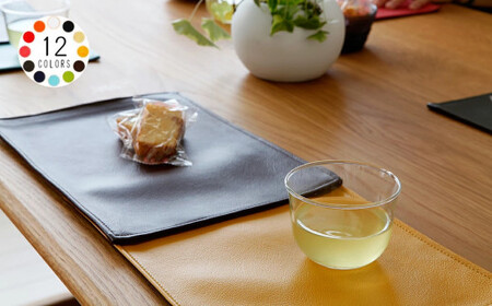 PVCレザーカフェマット「LETEA」 2枚セット(オレンジ) No.214-12