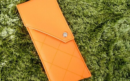 上質な日本製メガネケース「KAGULA」 Lサイズ(オレンジ) No.221-12