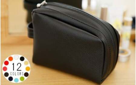 上質なPVCレザー化粧ポーチ(オレンジ) No.227-12