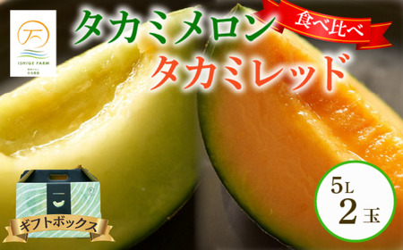 [2025年6月より発送開始] 先行予約 [贈答用] タカミメロン5Lサイズ×各1玉(計2玉セット) メロン メロン メロン メロン メロン メロン メロン
