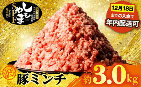訳あり ミンチ 豚肉 3kg 豚ミンチ 小分け (500g×6P) [ ミンチ ]