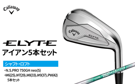 [ふるなびWEEK対象]ゴルフクラブ キャロウェイ ELYTE アイアン5本セット N.S.PRO 750GH neo(S) FN-Limited
