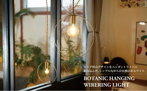 BOTANIC HANGING WIRERING LIGHT S[ 吊り下げ ライト ランプ 照明 インテリア おしゃれ 北欧 モダン ヴィンテージ カフェ ペンダントライト ゴールド シンプル 植物 プランター 鉢 グリーン 照明器具]