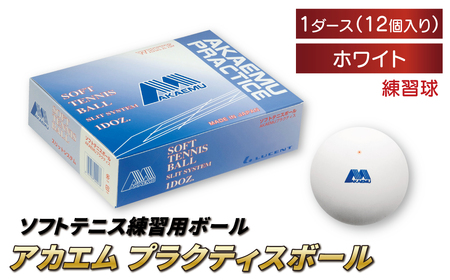アカエムプラクティスボール(ホワイト) 1ダース [ ソフトテニス ボール テニス 軟式 練習球 ホワイト 12個 アカエム 赤エム アカM AKAEMU テニスボール 軟式テニス ルーセント 人気 おすすめ スポーツ トレーニング グッズ 練習 部活 サークル ]