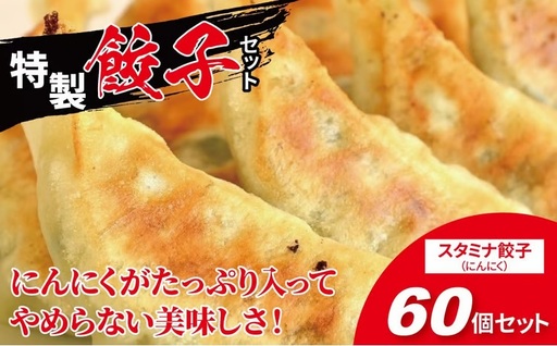 にんにくたっぷり!スタミナ餃子 60個 [餃子 冷凍餃子 セット 冷凍食品 人気 美味しい 老舗 有名店 ニンニク 手作り ギョーザ ぎょうざ 焼き餃子 野菜 おかず 総菜 おつまみ 中華 大量]