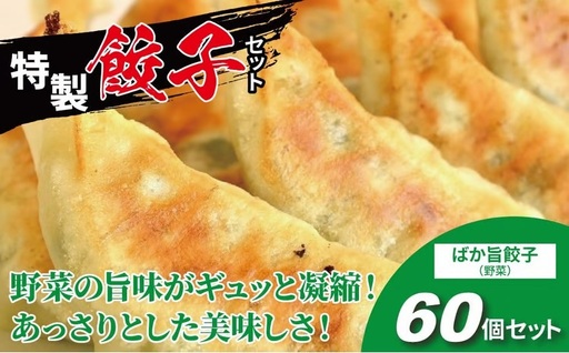 にんにく不使用! ばか旨餃子 60個 [にんにくなし 餃子 冷凍餃子 セット 冷凍食品 人気 美味しい 老舗 有名店 手作り ギョーザ ぎょうざ 焼き餃子 野菜 おかず 総菜 おつまみ 中華 大量]