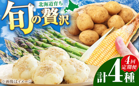 [2026年5月下旬以降順次発送] [全4回定期便] まっかり四季の恵みセット | 野菜セット 野菜 詰合せ アスパラ とうもろこし じゃがいも ゆり根 | 道の駅 真狩フラワーセンター[BPAM007]