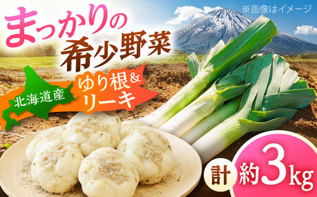 [2026年11月上旬以降順次発送] ゆり根とリーキ 計3kg | ゆり根 リーキ 野菜 やさい 北海道 産地直送 | 道の駅 真狩フラワーセンター[BPAM022]