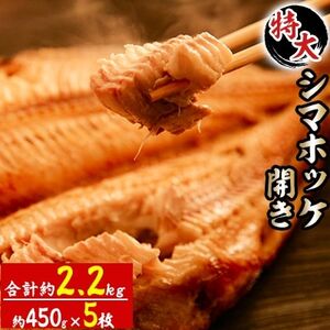 特大シマホッケ開き5枚(約450g)　合計約2.2kg【配送不可地域：離島】【1113096】