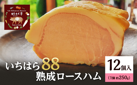 いちはら88熟成ロースハム約250g×12個入 ハム 冷凍 おかず おつまみ 市原市 千葉