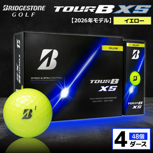 2026年モデル】ゴルフボール ブリヂストン TOUR B XS イエロー / 4