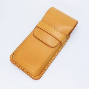 牛ヌメ革 間仕切り付4本用 ペンケース(手縫い)【1497055】