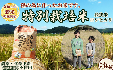 孫のために作りました!田代農園の『特別栽培米』[精米] 3kg [0010-0159]