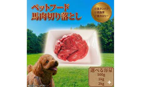ペットフード [馬肉切落し] 冷凍・真空包装(250g×2パック)