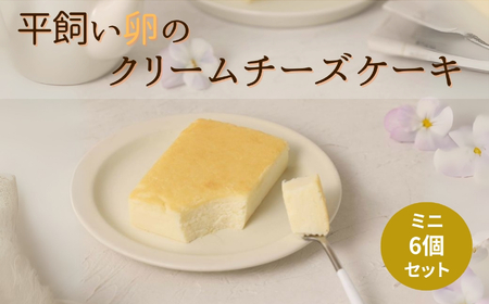 平飼い卵と米粉を使った クリームチーズケーキ [ミニ] 6個セット | クリームチーズケーキ クリームチーズ チーズ ケーキ 米粉 平飼い卵 卵 冷凍 セット 6個 ミニ 穴太商店 あのう 千葉県 君津市 きみつ