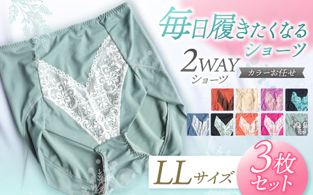 2WAYショーツ LLサイズ 3枚セット カラーおまかせ | 衣類 下着 ショーツ ファッション 千葉県 君津市 きみつ