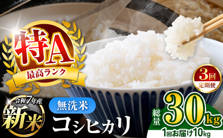 [ 定期便 3回 ]新米 無洗米 令和7年産 千葉県産 コシヒカリ 10kg × 3ヶ月 [ 11月上旬以降発送 ] 