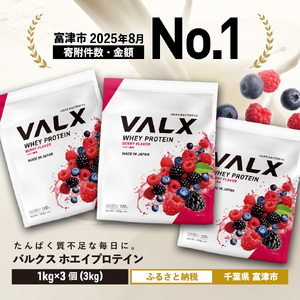 【7営業日以内発送】VALX ホエイプロテイン 3kg ベリー風味 プロテイン ベリー