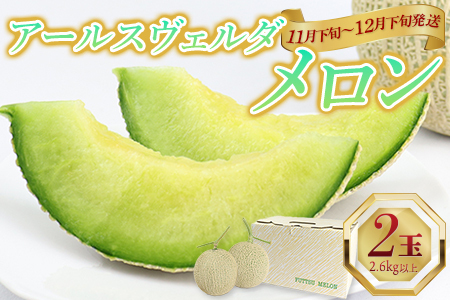 アールスヴェルダ メロン 2玉(2.6kg以上)[11月下旬〜12月下旬発送] 本田農園