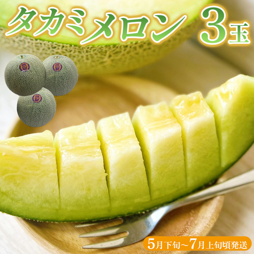 タカミメロン 3玉【5月下旬～7月上旬頃発送】　メロン工房 川上