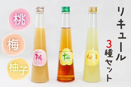 リキュール3種セット「梅酒」「桃酒」「柚子酒」各300ml/小泉酒造