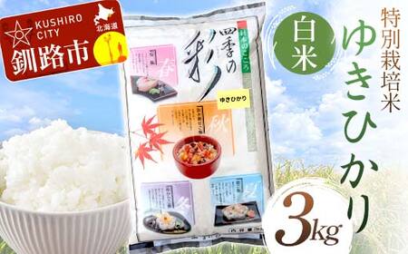 特別栽培米ゆきひかり 3kg 白米 北海道産 米 コメ こめ お米 白米 玄米 通常発送