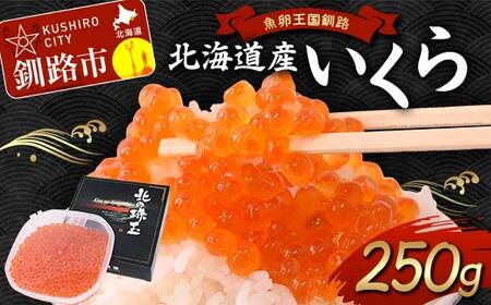[新物]魚卵王国釧路 北海道産 いくら 250g イクラ ふるさと 鮭 魚卵 醤油漬 冷凍 鮭 北海道 筋子 いくら醤油漬け あいちょう