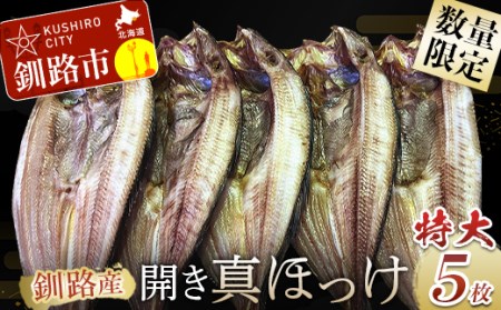 【数量限定】釧路産・開き真ホッケ5枚 ふるさと納税 ホッケ F4F-0648