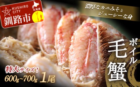 北海道産・ボイル毛蟹600～700g×1尾 ふるさと納税 かに 蟹 F4F-0430