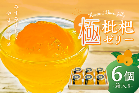 極枇杷ゼリー6個箱入 mi0010-0017 お菓子 ゼリｰ 枇杷 半実 みずみずしい 甘味 果肉 ギフト 果物 スイｰツ