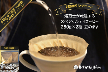 [頒布会]スペシャルティコーヒー[豆]定期便 250g×2種 3ヶ月 mi