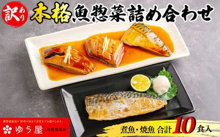 [訳あり]本格魚惣菜詰め合わせ[煮魚・焼魚 合計10食入] KT