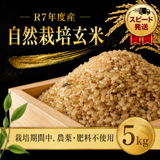 自然栽培米 玄米 5kg 自然米 令和7年産 玄米